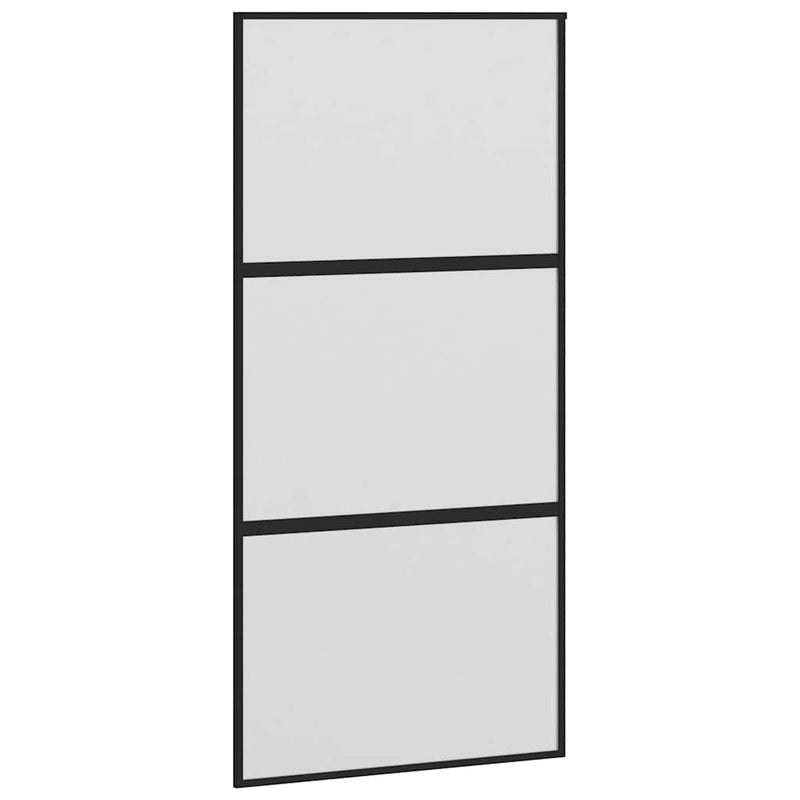 Afbeelding laden in galerijviewer, Vidaxl schuifdeur 102,5x205 cm gehard glas en aluminium zwart
