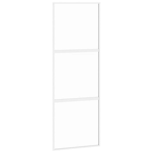 Vidaxl schuifdeur 76x205 cm gehard glas en aluminium wit