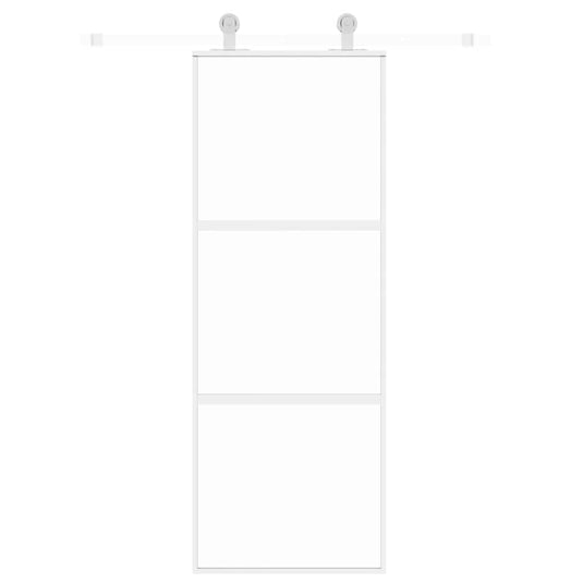 Vidaxl schuifdeur 76x205 cm gehard glas en aluminium wit