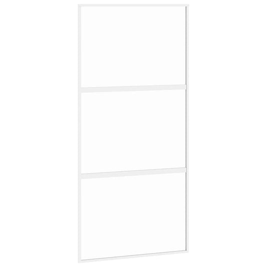 Vidaxl schuifdeur 102,5x205 cm gehard glas en aluminium wit