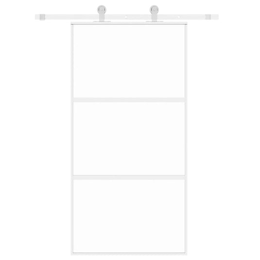Vidaxl schuifdeur 102,5x205 cm gehard glas en aluminium wit