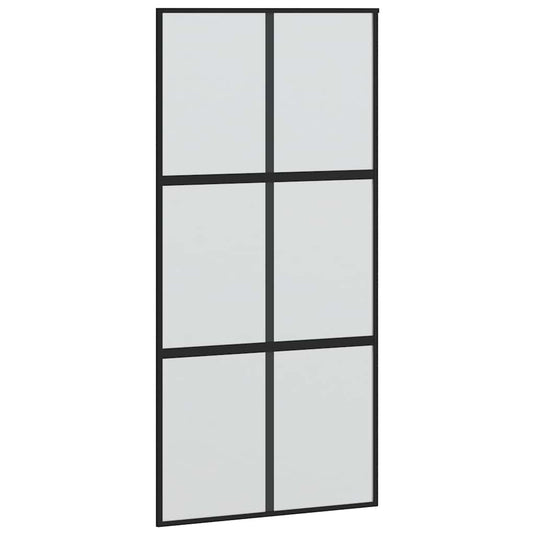 Vidaxl schuifdeur 102,5x205 cm gehard glas en aluminium zwart