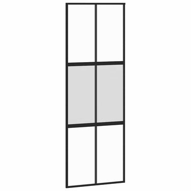 Vidaxl schuifdeur 76x205 cm gehard glas en aluminium zwart