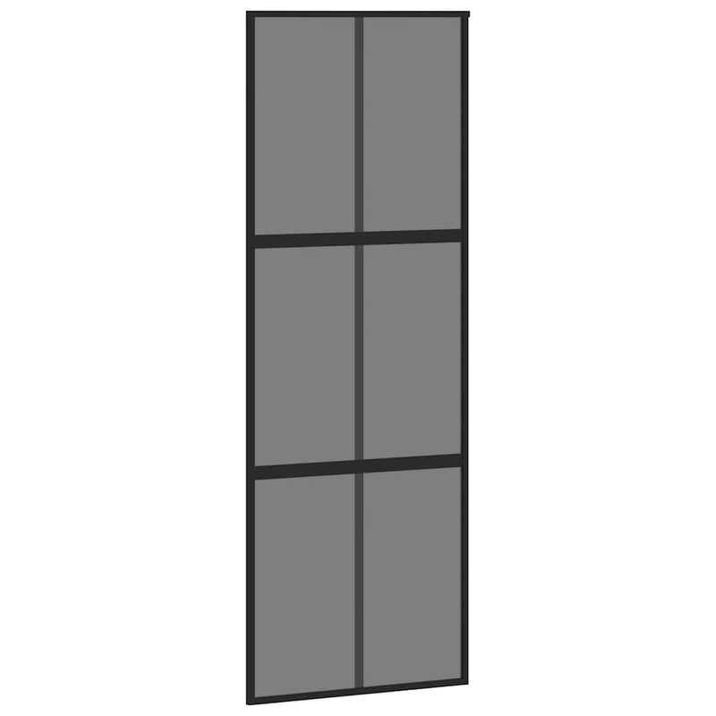 Load image into Gallery viewer, Vidaxl schuifdeur 76x205 cm gehard glas en aluminium zwart
