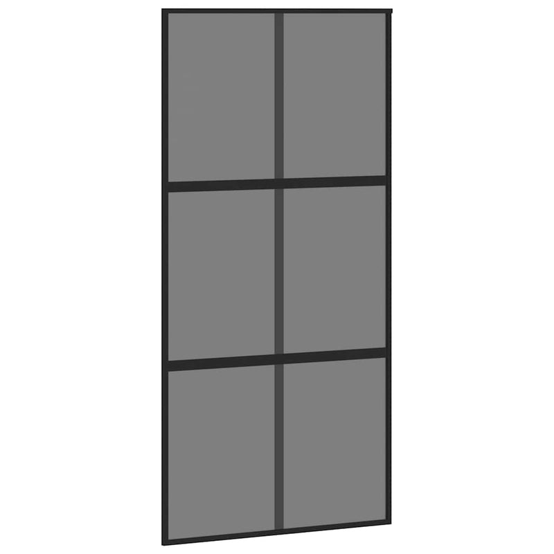 Afbeelding laden in galerijviewer, Vidaxl schuifdeur 102,5x205 cm gehard glas en aluminium zwart
