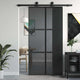 Vidaxl schuifdeur 102,5x205 cm gehard glas en aluminium zwart