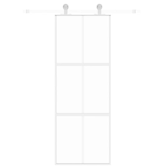 Vidaxl schuifdeur 76x205 cm gehard glas en aluminium wit