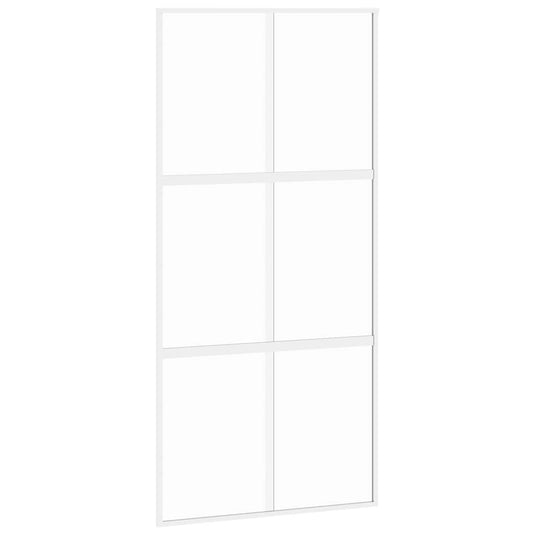 Vidaxl schuifdeur 102,5x205 cm gehard glas en aluminium wit