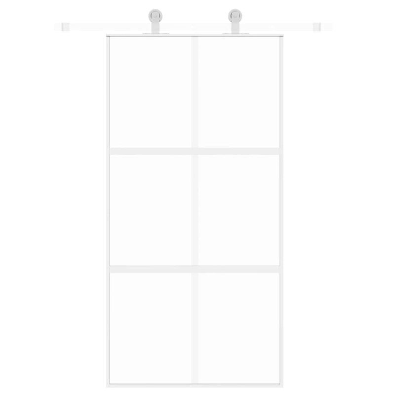 Load image into Gallery viewer, Vidaxl schuifdeur 102,5x205 cm gehard glas en aluminium wit
