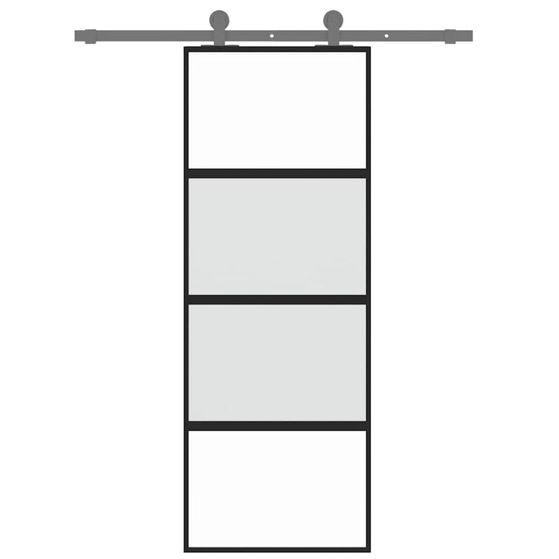 Load image into Gallery viewer, Vidaxl schuifdeur 76x205 cm gehard glas en aluminium zwart
