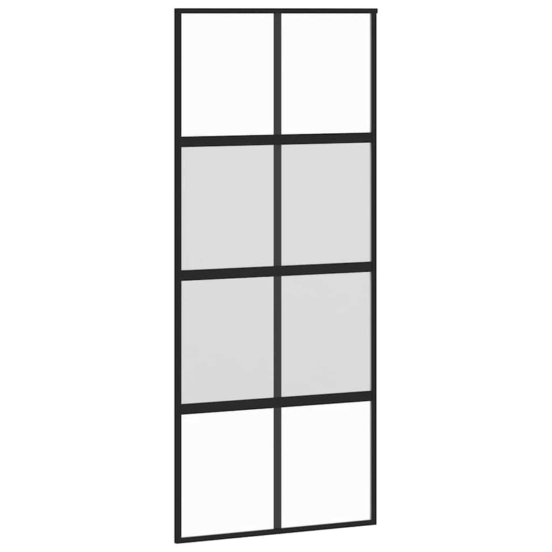 Load image into Gallery viewer, Vidaxl schuifdeur 90x205 cm gehard glas en aluminium zwart
