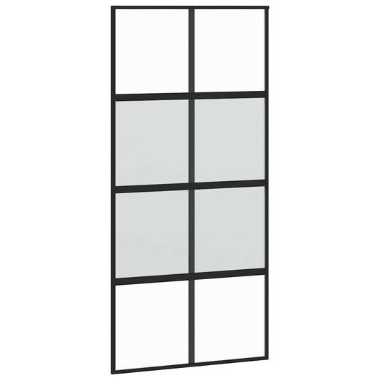 Vidaxl schuifdeur 102,5x205 cm gehard glas en aluminium zwart