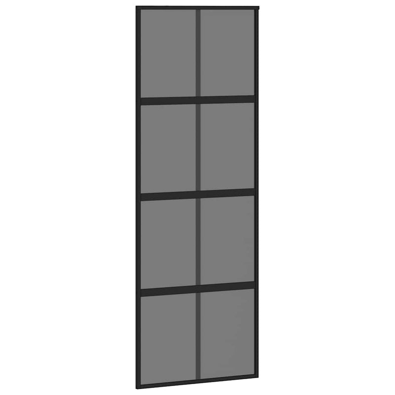 Load image into Gallery viewer, Vidaxl schuifdeur 76x205 cm gehard glas en aluminium zwart
