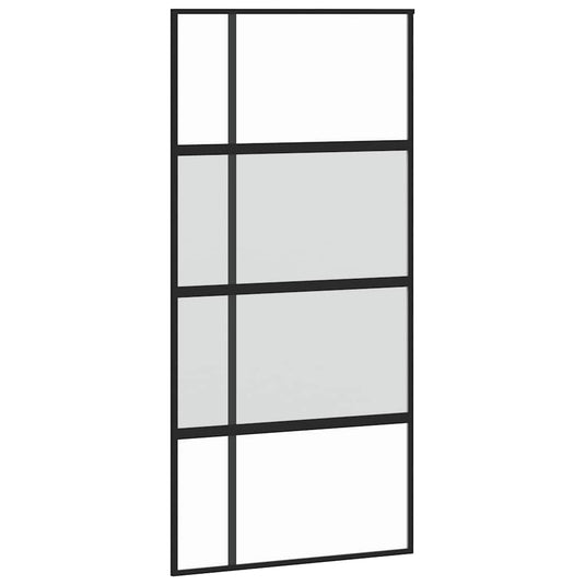 Vidaxl schuifdeur 102,5x205 cm gehard glas en aluminium zwart