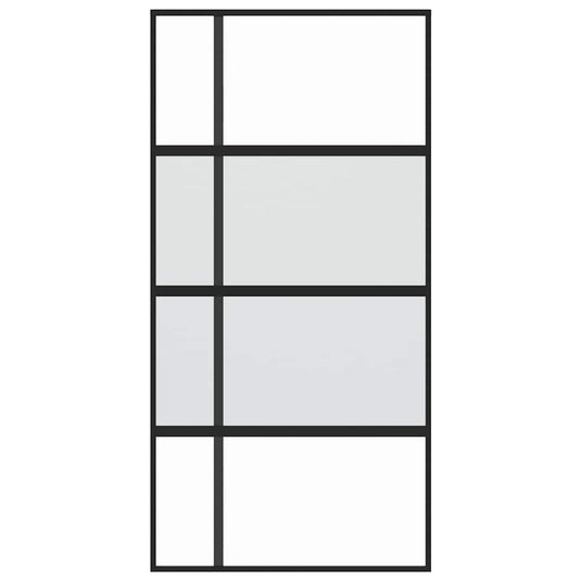 Vidaxl schuifdeur 102,5x205 cm gehard glas en aluminium zwart