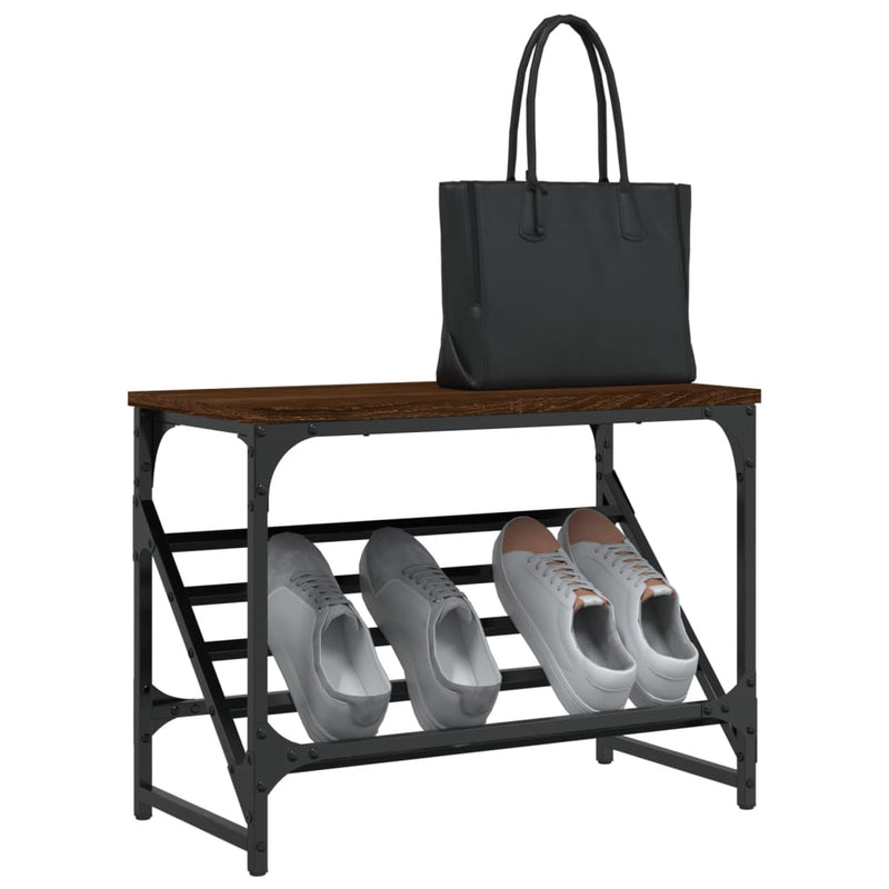 Load image into Gallery viewer, Vidaxl schoenenrek 60x30x45 cm bewerkt hout bruin eikenkleur
