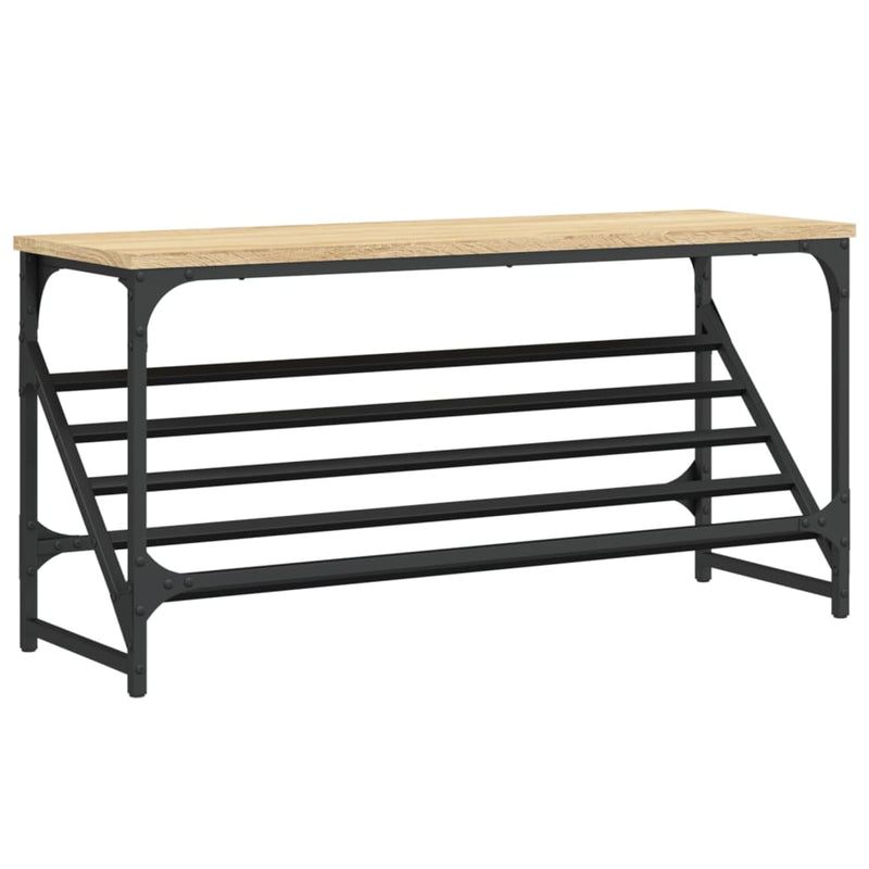 Afbeelding laden in galerijviewer, Vidaxl schoenenrek 90x30x45 cm bewerkt hout sonoma eikenkleurig

