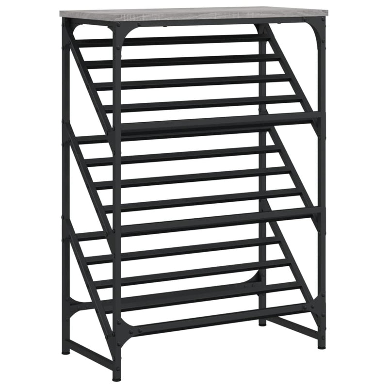 Load image into Gallery viewer, Vidaxl schoenenrek 60x30x85 cm bewerkt hout grijs sonoma
