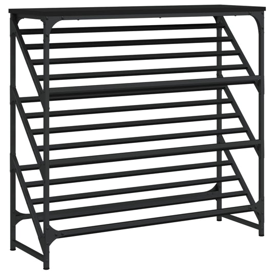 Vidaxl schoenenrek 90x30x85 cm bewerkt hout zwart