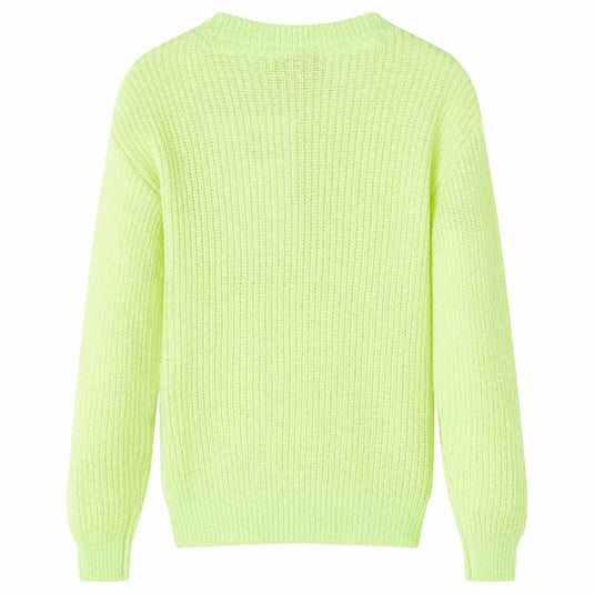 VidaXL Kindertrui gebreid 92 neongeel