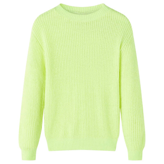 VidaXL Kindertrui gebreid 104 neongeel