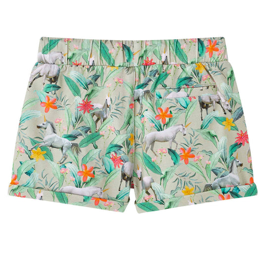 VidaXL Kindershorts met trekkoord 128 lichtkaki