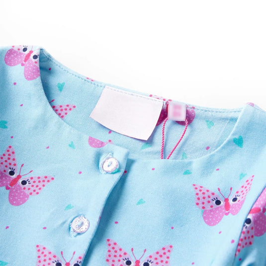 Vidaxl kinderjurk met knopen zonder mouwen 128 blauw