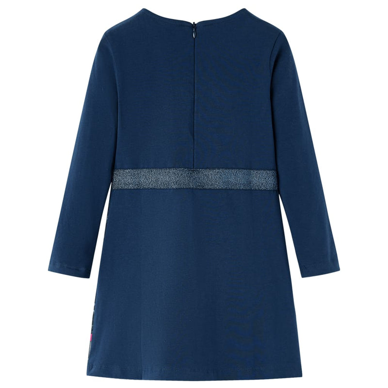 Load image into Gallery viewer, Vidaxl kinderjurk met lange mouwen 128 marineblauw
