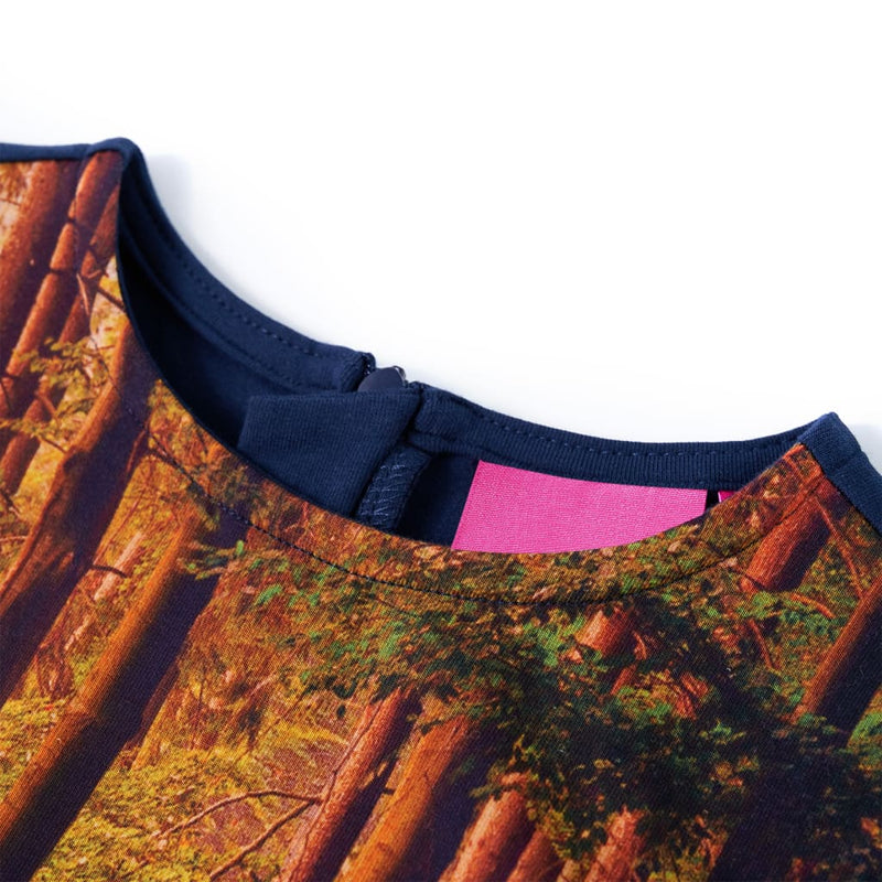 Load image into Gallery viewer, Vidaxl kinderjurk met lange mouwen 128 marineblauw
