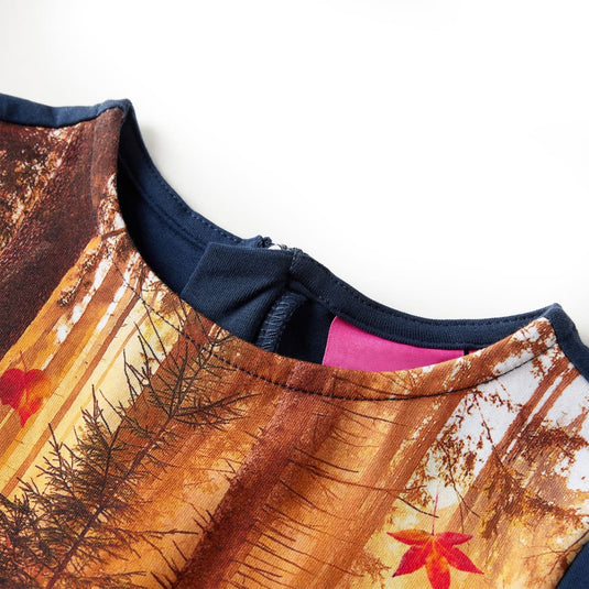 Vidaxl kinderjurk met lange mouwen 116 marineblauw