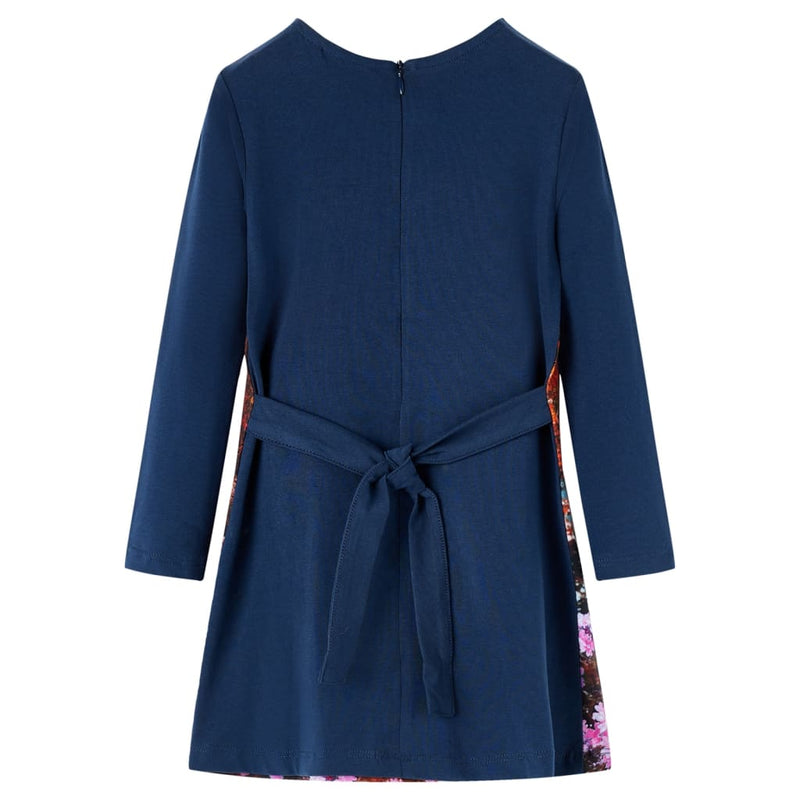 Load image into Gallery viewer, Vidaxl kinderjurk met lange mouwen 128 marineblauw
