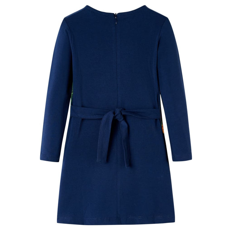 Load image into Gallery viewer, Vidaxl kinderjurk met lange mouwen 128 marineblauw
