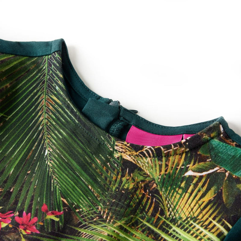 Load image into Gallery viewer, VidaXL Kinderjurk met lange mouwen 92 donkergroen
