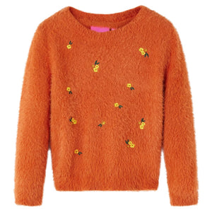 Vidaxl kindertrui gebreid 116 oranjebruin