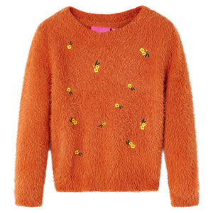 Vidaxl kindertrui gebreid 128 oranjebruin