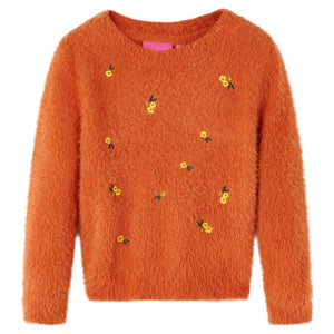 Vidaxl kindertrui gebreid 140 oranjebruin