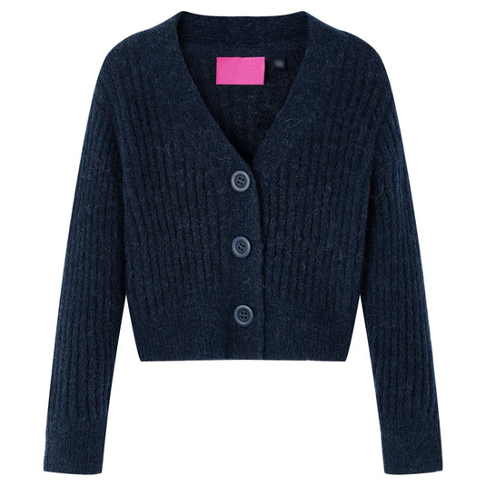 VidaXL Kindervest gebreid 92 marineblauw