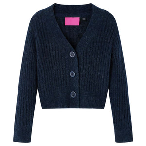 Vidaxl kindervest gebreid 128 marineblauw