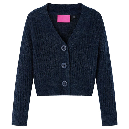 Vidaxl kindervest gebreid 128 marineblauw