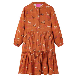 Vidaxl kinderjurk 104 cognackleurig
