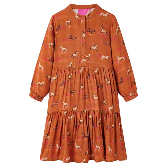 Vidaxl kinderjurk 104 cognackleurig