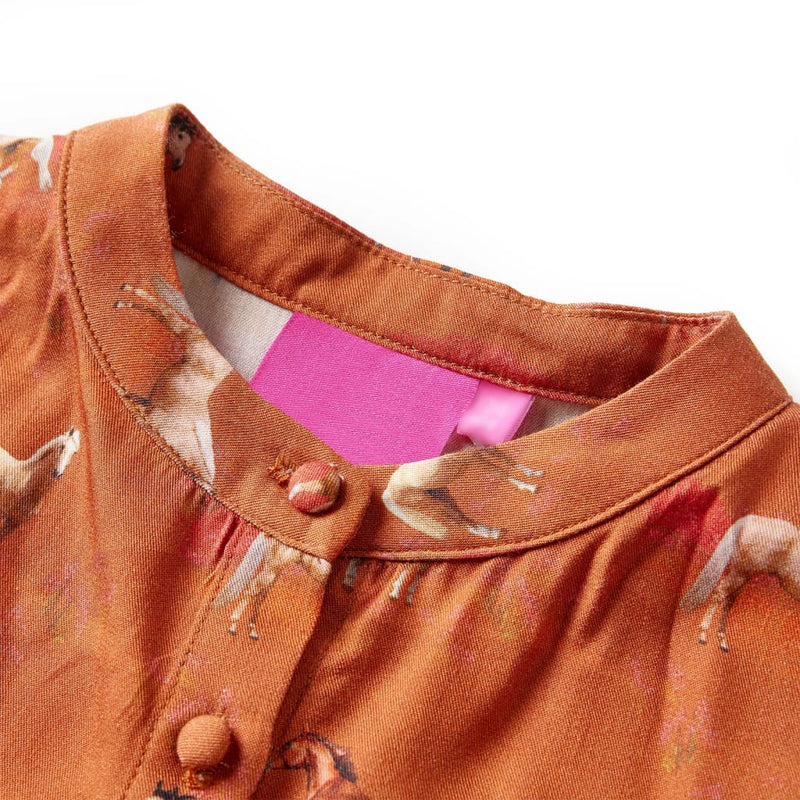 Load image into Gallery viewer, Vidaxl kinderjurk 128 cognackleurig
