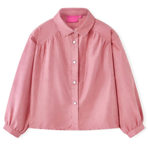 Vidaxl kinderblouse met lantaarnmouwen 92 oudroze
