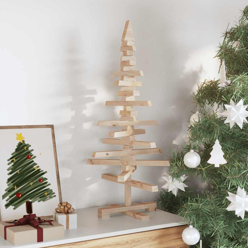 Afbeelding laden in galerijviewer, Vidaxl kerstdecoratie kerstboom 90 cm massief grenenhout
