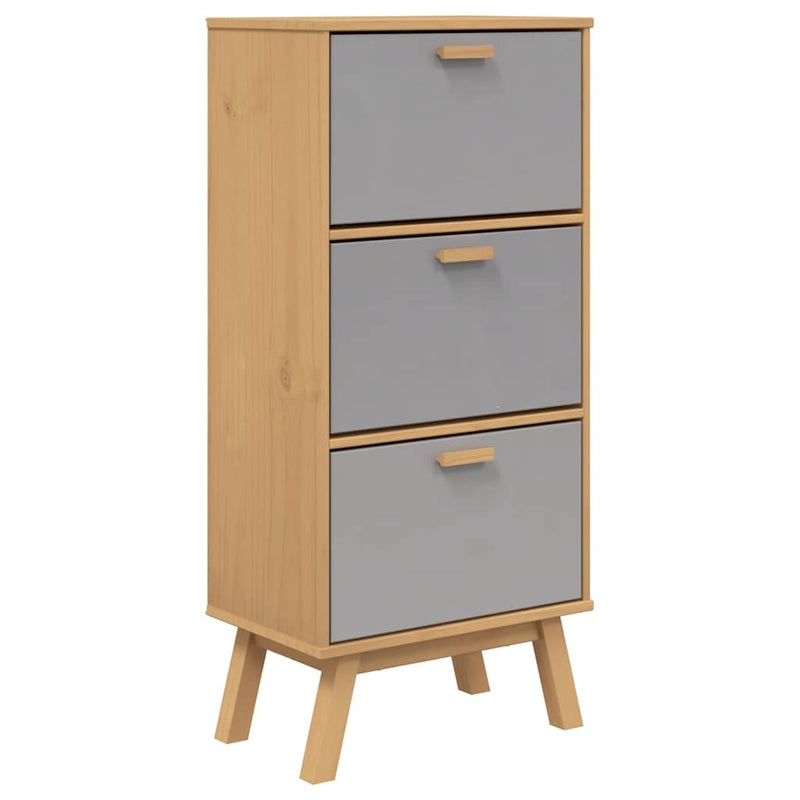 Load image into Gallery viewer, Vidaxl schoenenkast olden 55x35x120 cm grenenhout grijs en bruin
