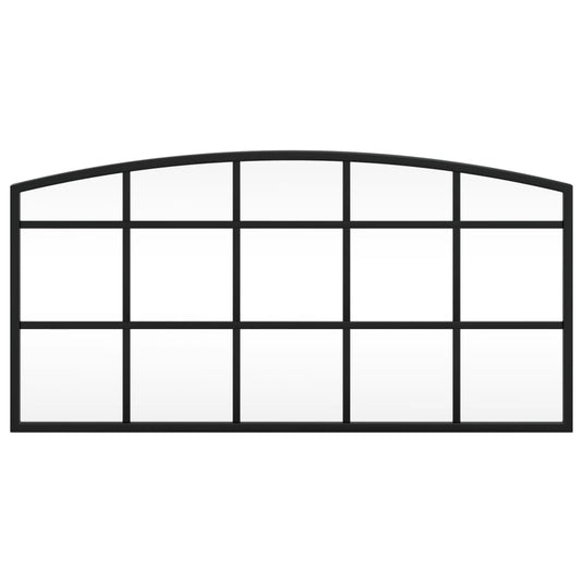 Vidaxl wandspiegel boog 60x30 cm ijzer zwart