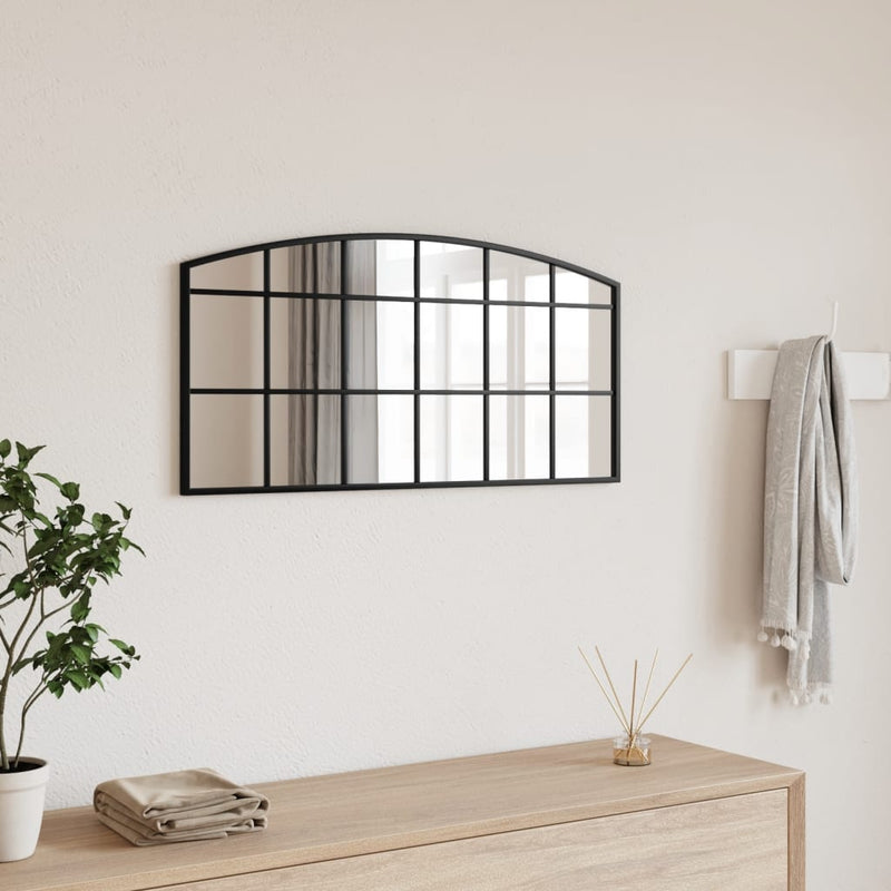 Load image into Gallery viewer, Vidaxl wandspiegel boog 80x40 cm ijzer zwart
