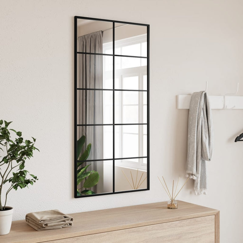 Load image into Gallery viewer, Vidaxl wandspiegel rechthoekig 50x100 cm ijzer zwart
