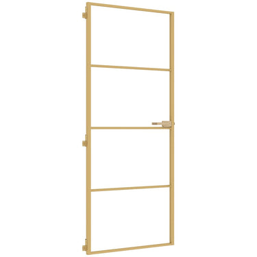Vidaxl binnendeur smal 83x201,5 cm gehard glas en aluminium goudkleur
