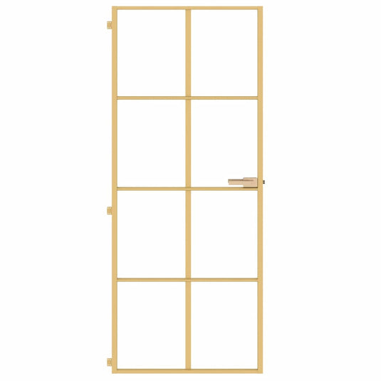 Vidaxl binnendeur smal 83x201,5 cm gehard glas en aluminium goudkleur